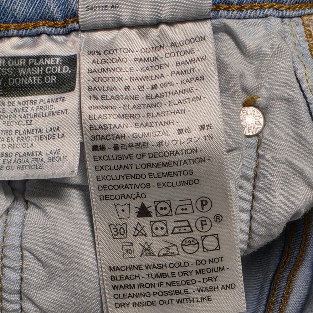 Jeans Levis 29 Womens Light Blue Excellent 501 Premium Side Logo Tape Straight - Picture 12 of 13